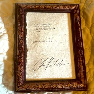 Christopher poindexter quote print in frame